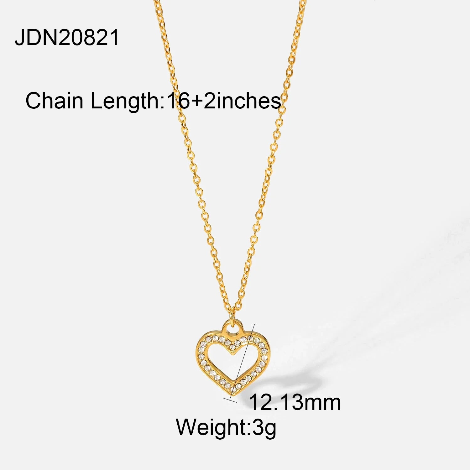 Beverly Zircon Heart Pendant Necklace - JDN20821