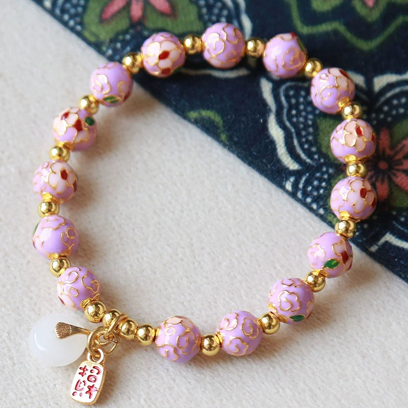 Ayaat Enamel Bloom Bracelet - Purple Peony [JSJTXZGR]