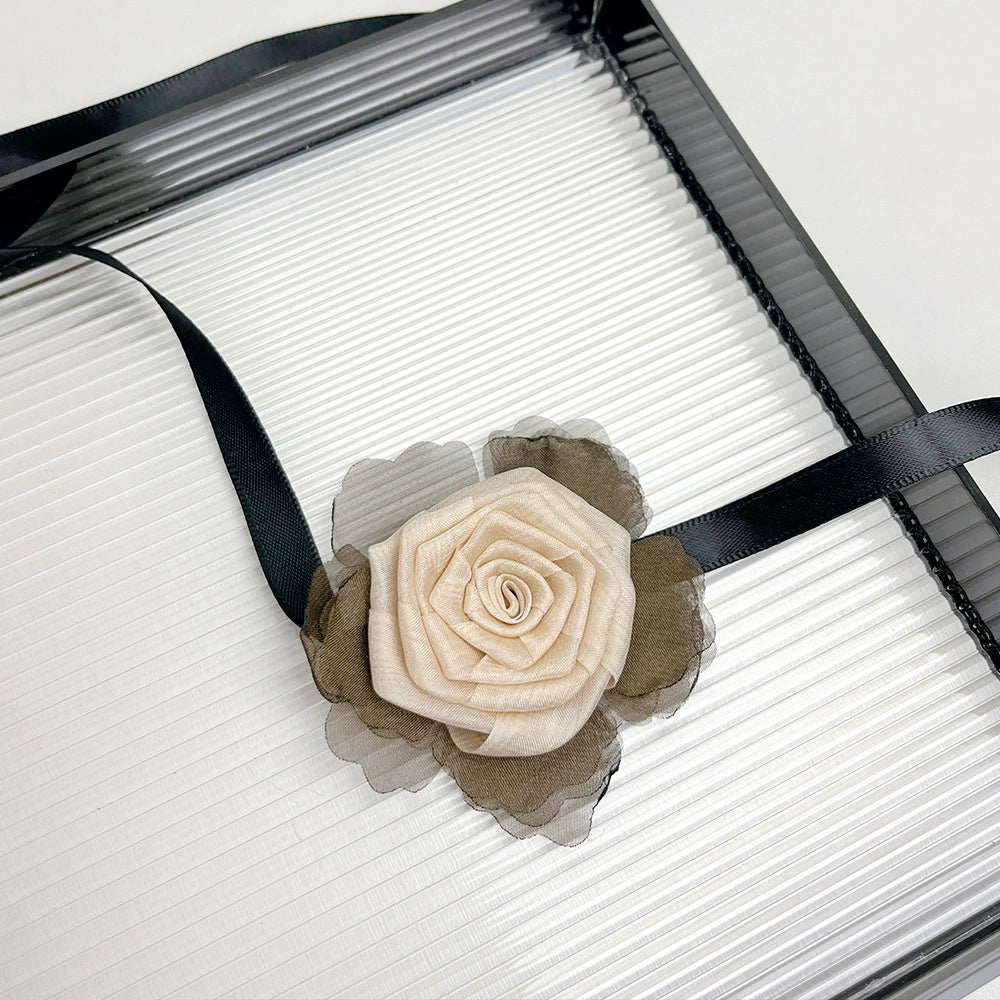 Ellisyn Camellia Lace Choker - Brown-Coffee Camellia Choker [A0M1PJRZ]