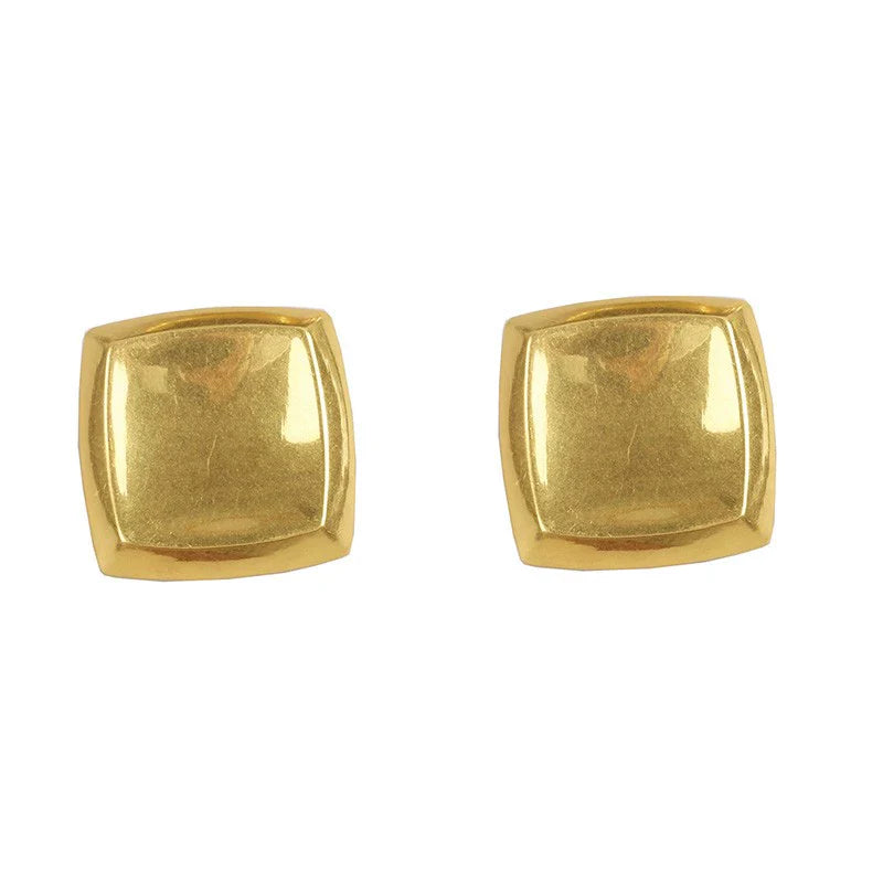 Raygan Vintage Square Earrings - Gold Large Stud