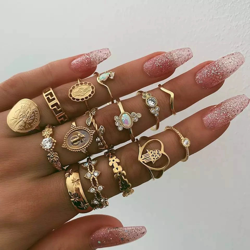 Ariyah Retro Stacking Ring Set - Style 1 [I3FUWRHS]