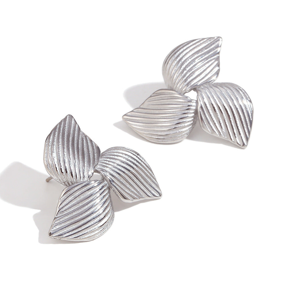 Evette Pearl Starfish Earrings - Boomerang Stud Earrings - Steel [GWAVCIDS]