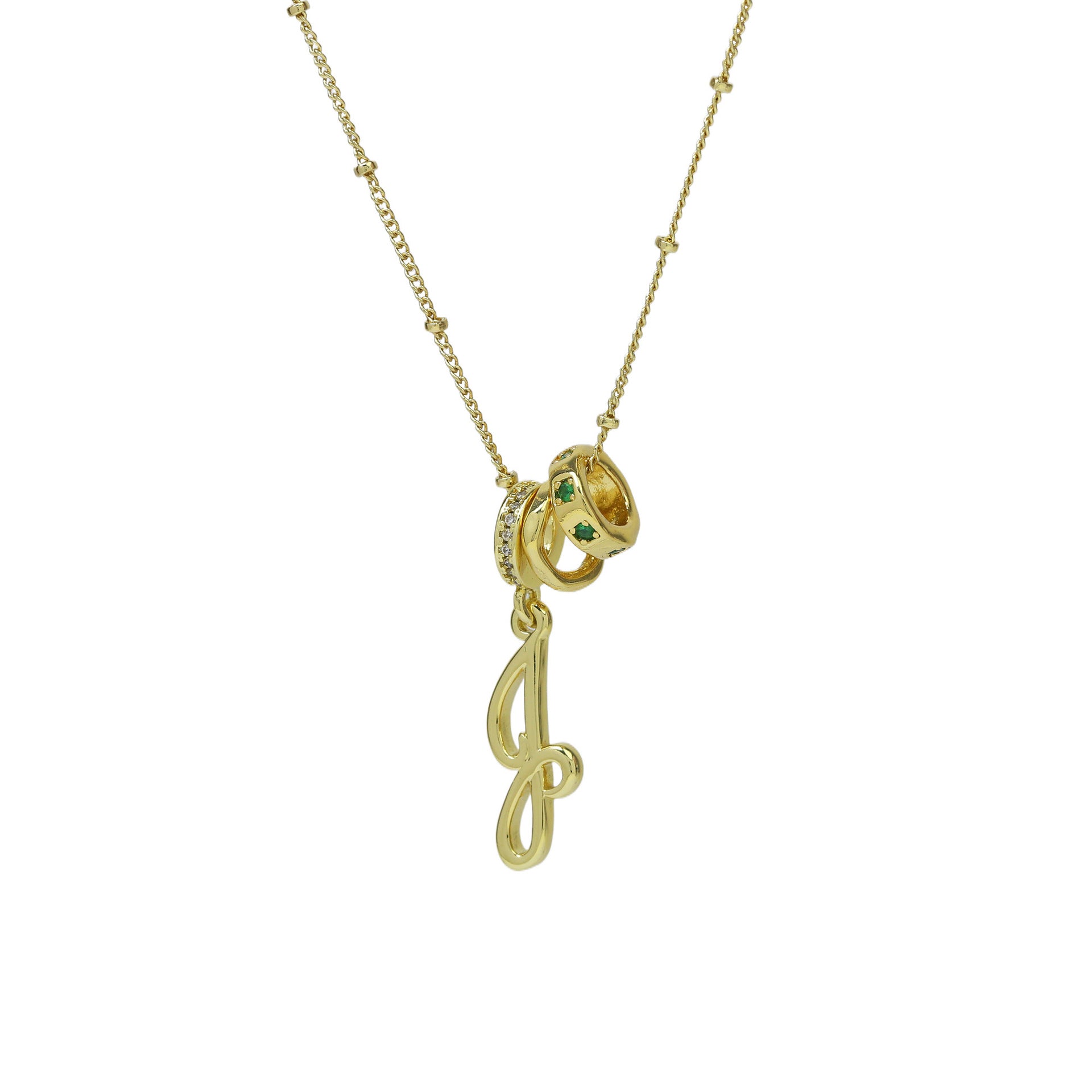 Jovi Cursive Initial Necklace - Gold J [24V9PUUF]