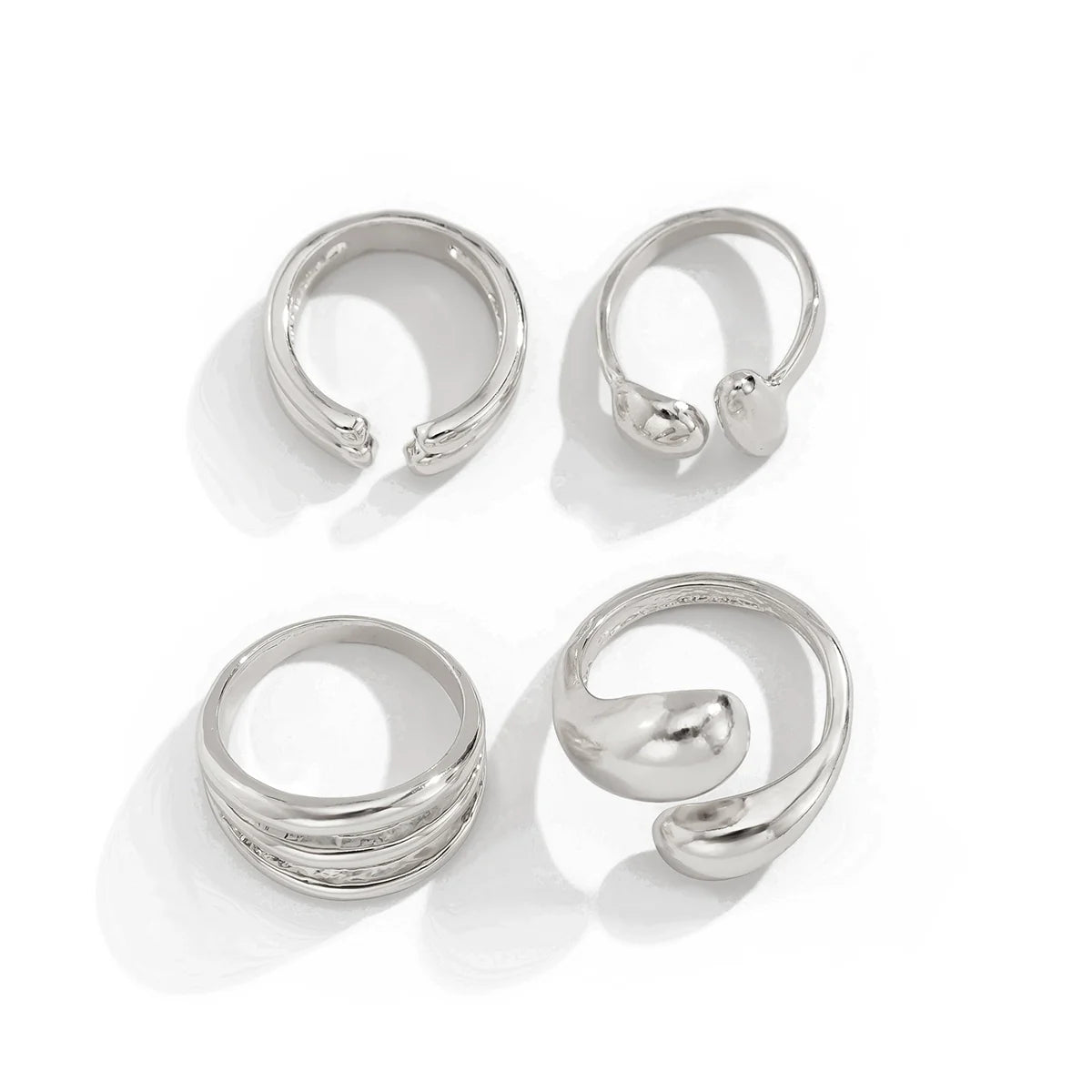 Wednesday Waterdrop Ring Set - Silver