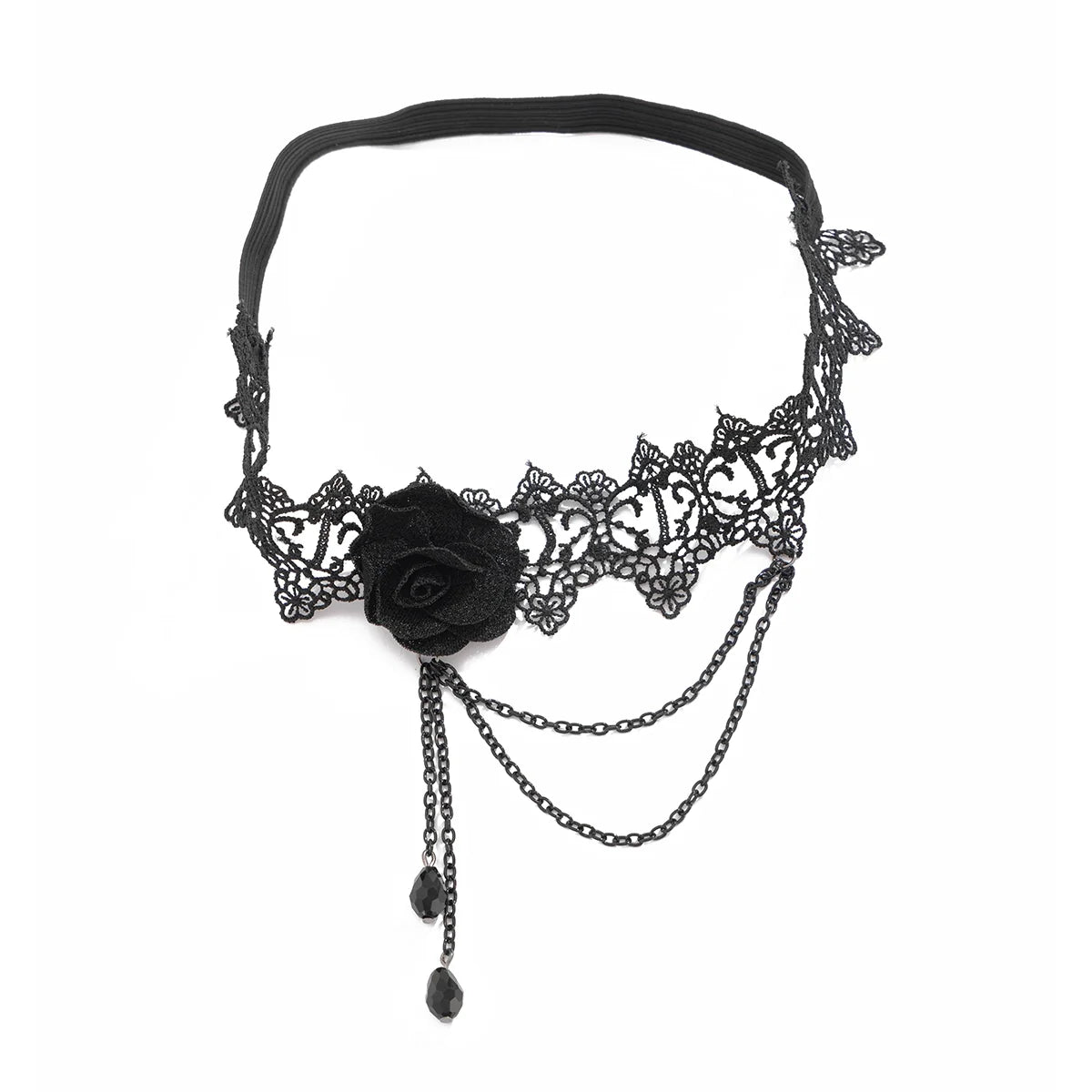Tensley Rose Crystal Thigh Chain - Black
