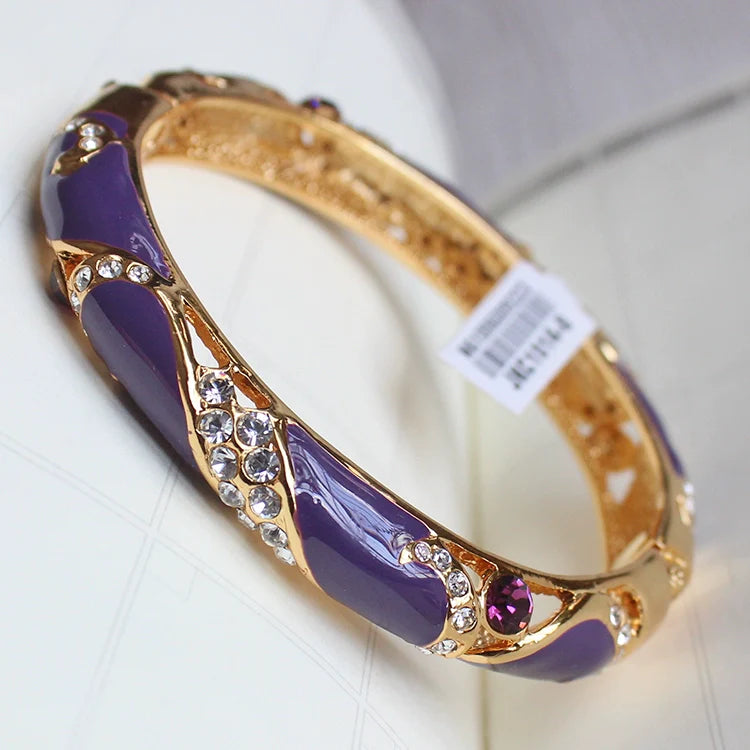 Alainah CloisonnŽ Floral Bracelet - Purple
