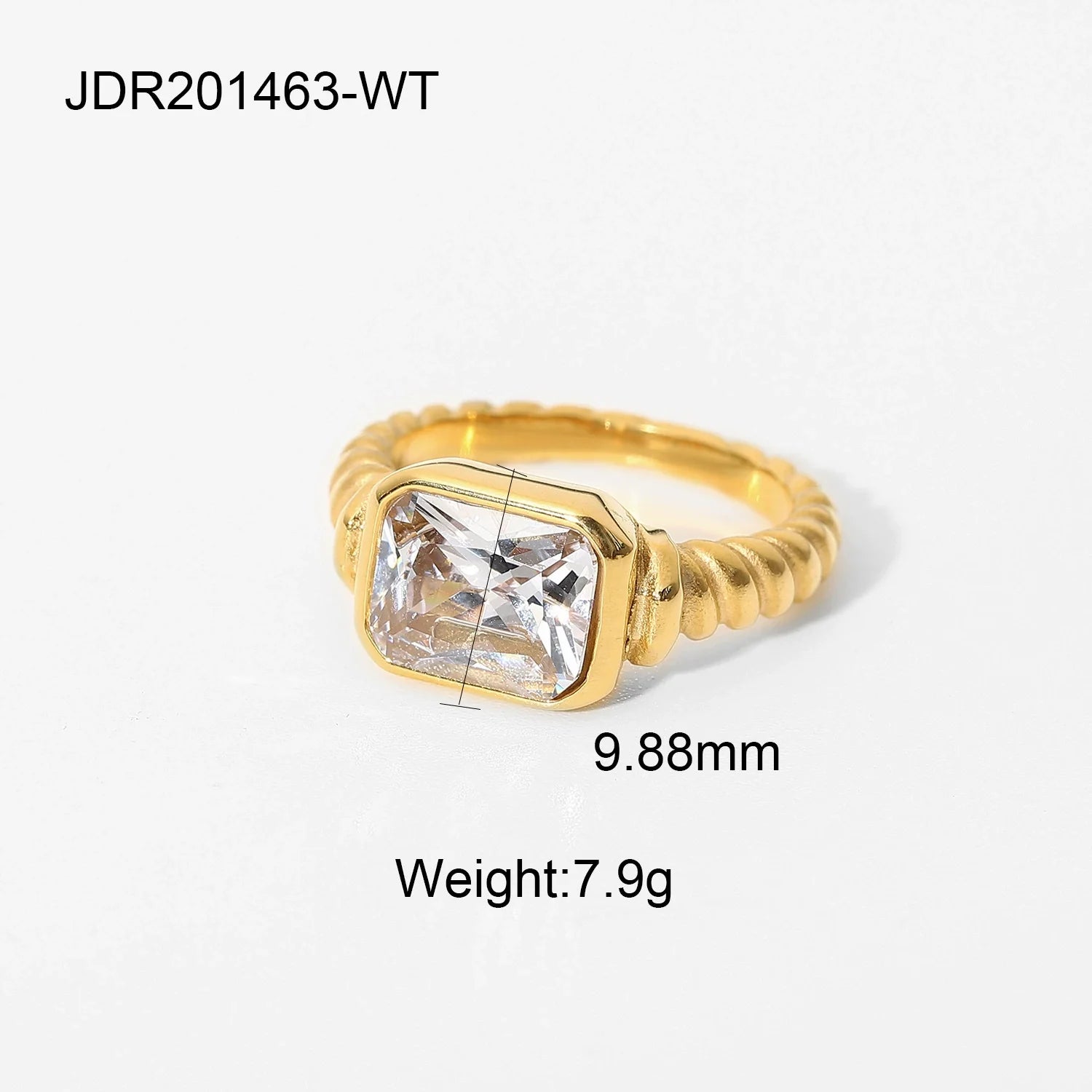 Jane Zircon Stacking Rings - JDR201463-WT
