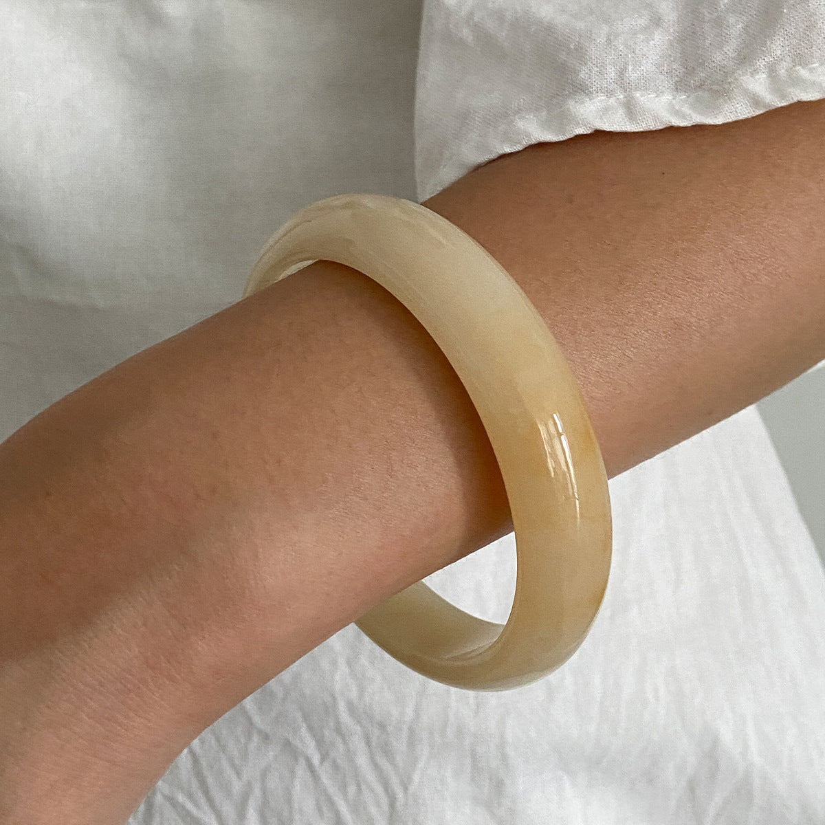 Lenny Marbled Resin Bangle - Tea Brown [BZJV0O13]