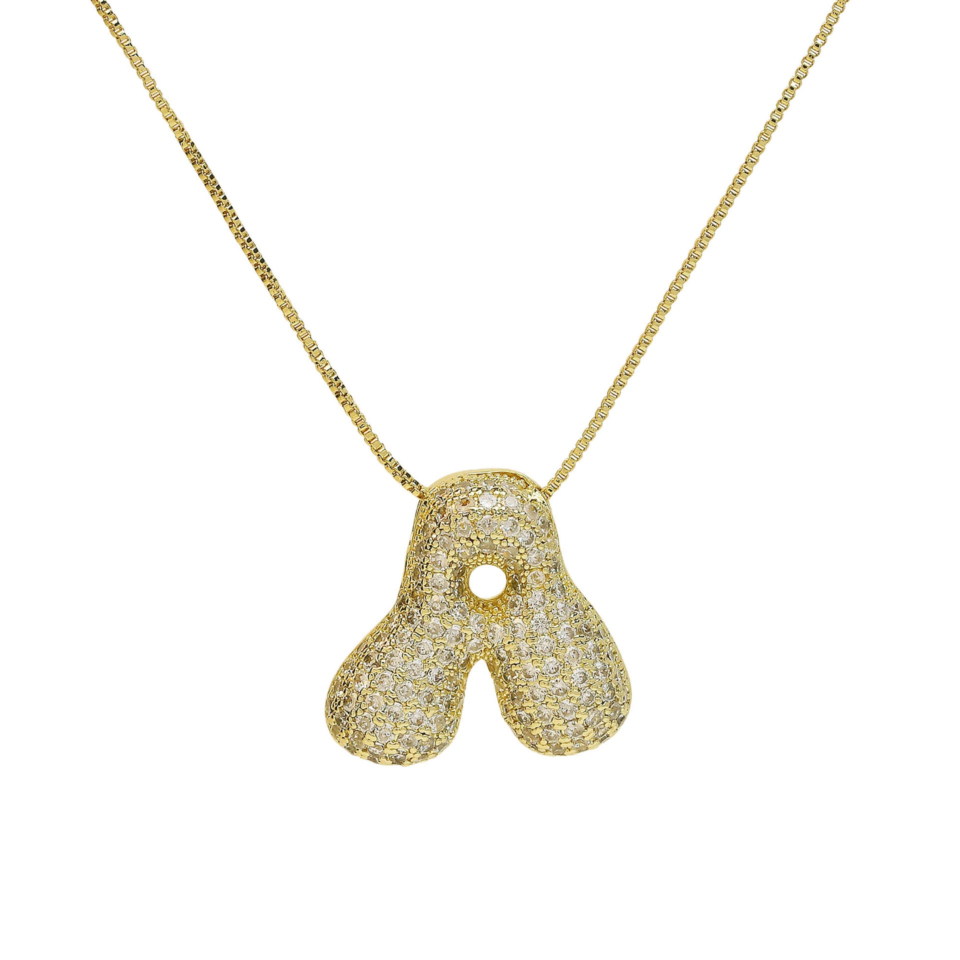 Zaidee Bubble Initial Necklace - Initial A [BBWI1DZJ]