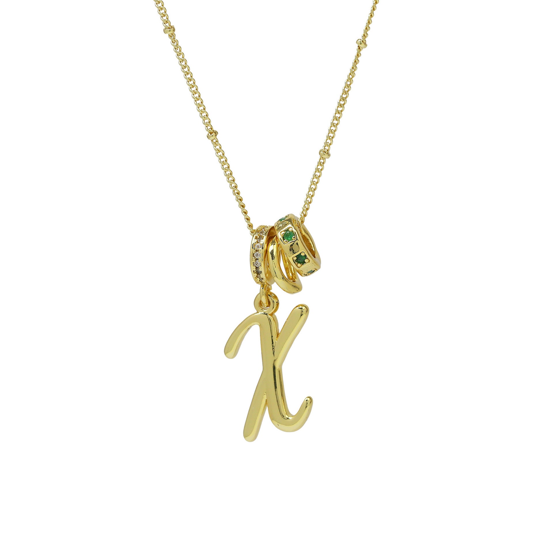 Jovi Cursive Initial Necklace - Gold X [3I2FITYP]