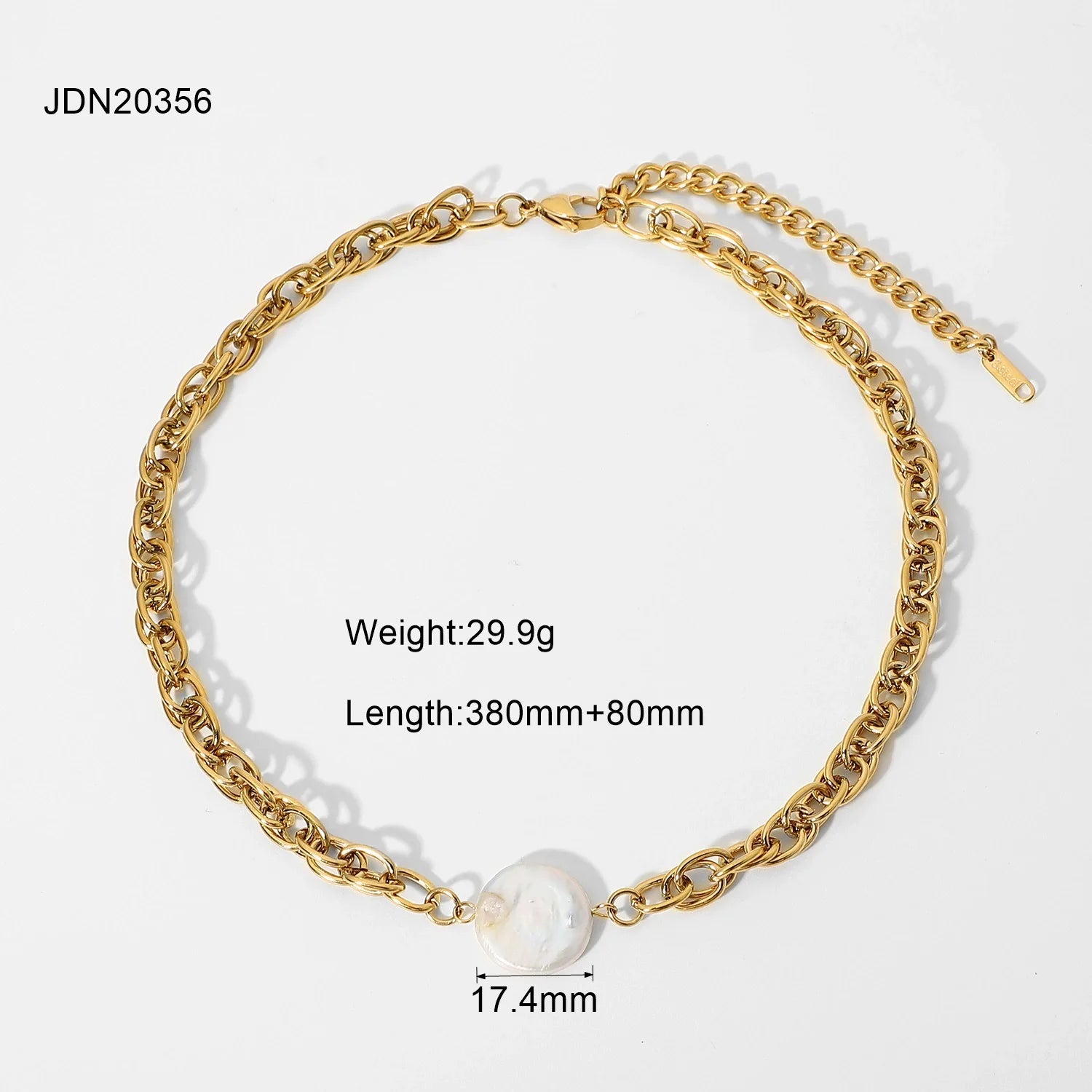 Lenore Gold Pearl Twisted Necklace - JDN20356