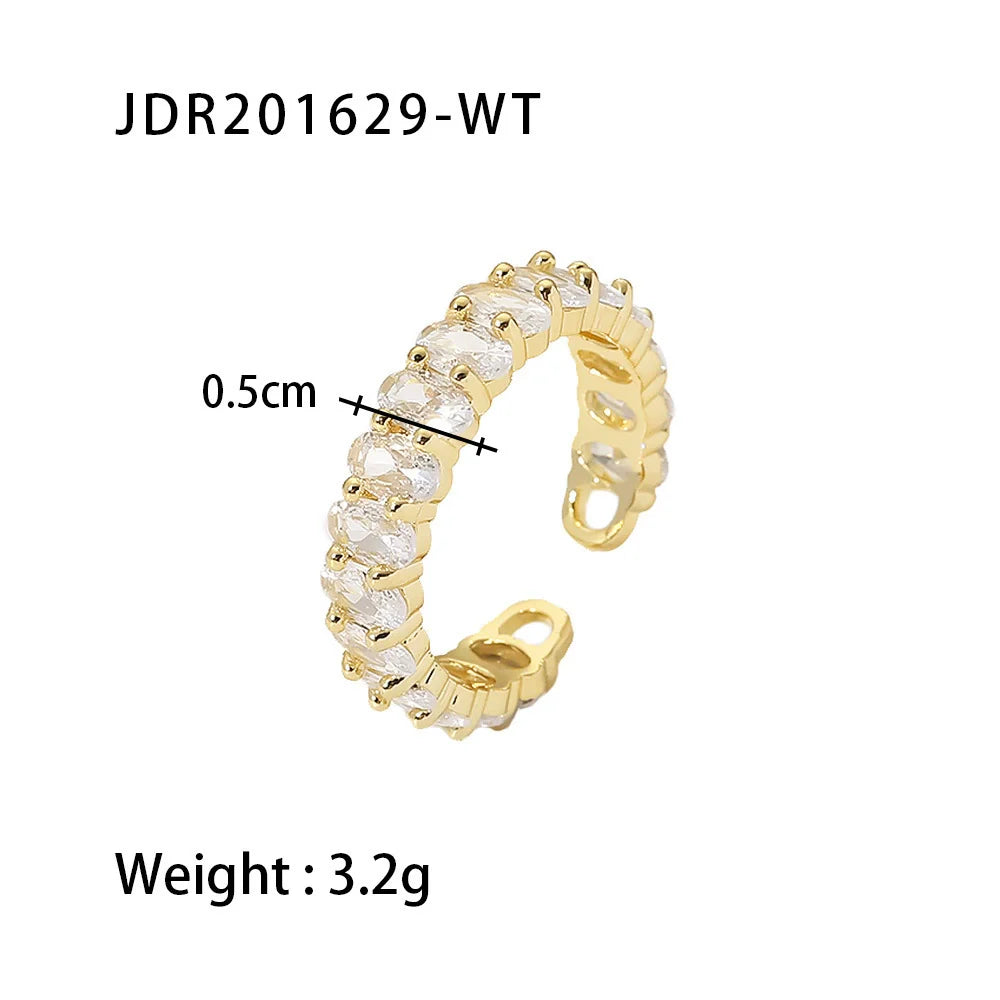 Hazelgrace Zircon Oval Ring - White