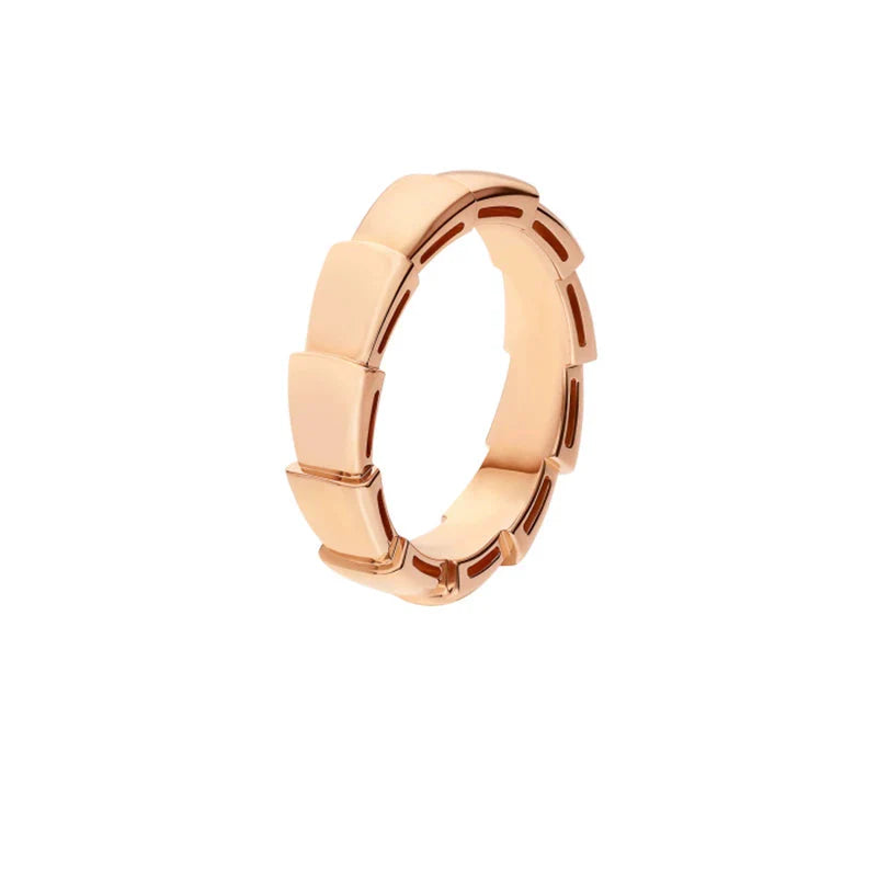 Maylie Serpent Coil Ring - Wide Rose Gold Serpent (No Diamond)