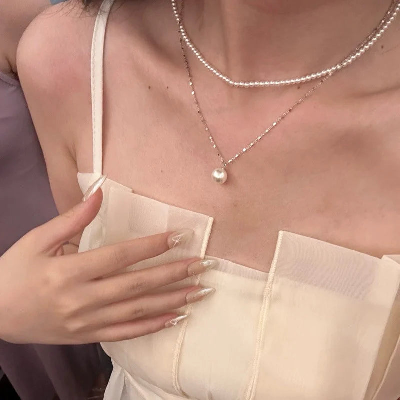 Bradleigh Delicate Pearl Necklace - White Pearl Necklace