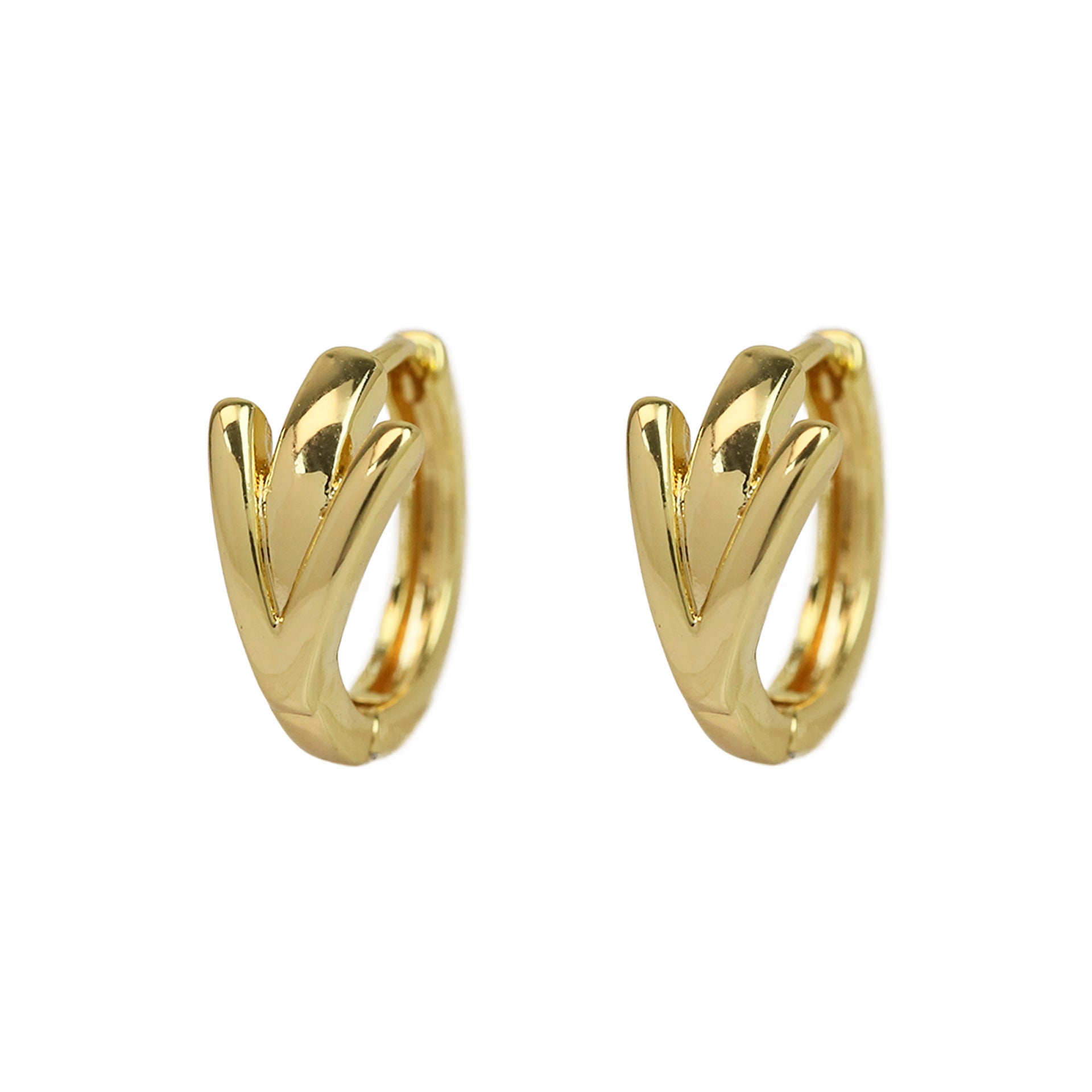 Haylee Gold Letter Stud Earrings - V [3YLHJE0V]