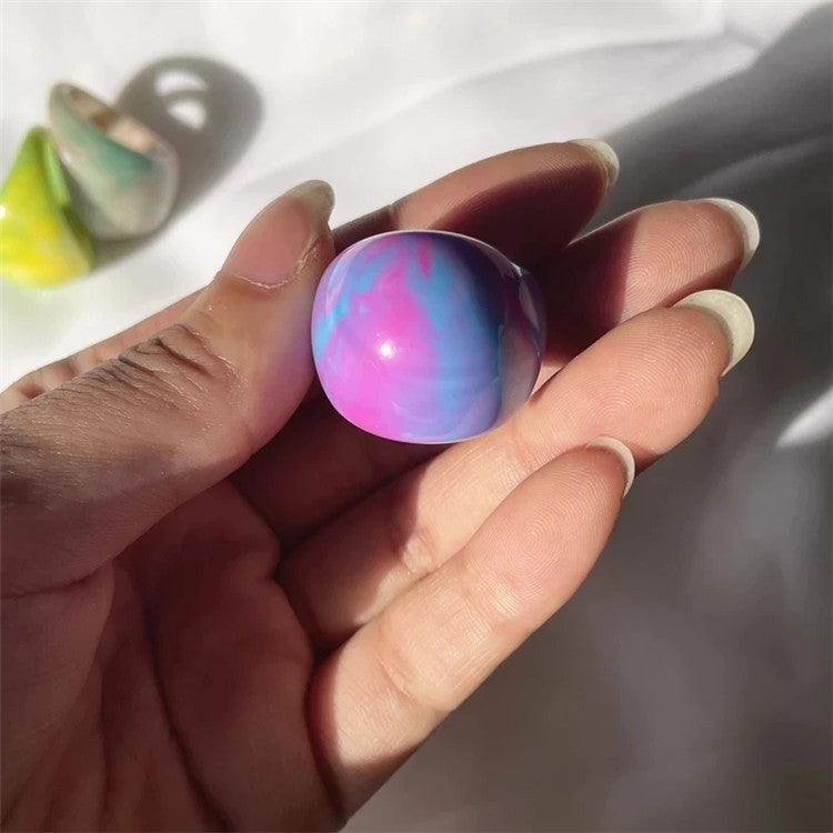 Liba Chunky Swirl Ring - Round Purple Blue Mix [8KVSFWRC]