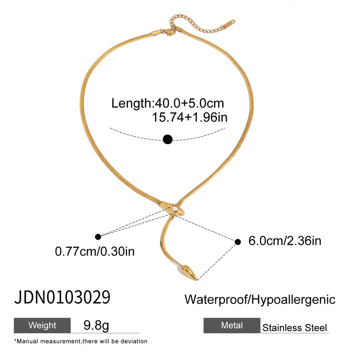 Katrina Zircon Serpent Necklace - JDN0103029 [NU5CMWTX]