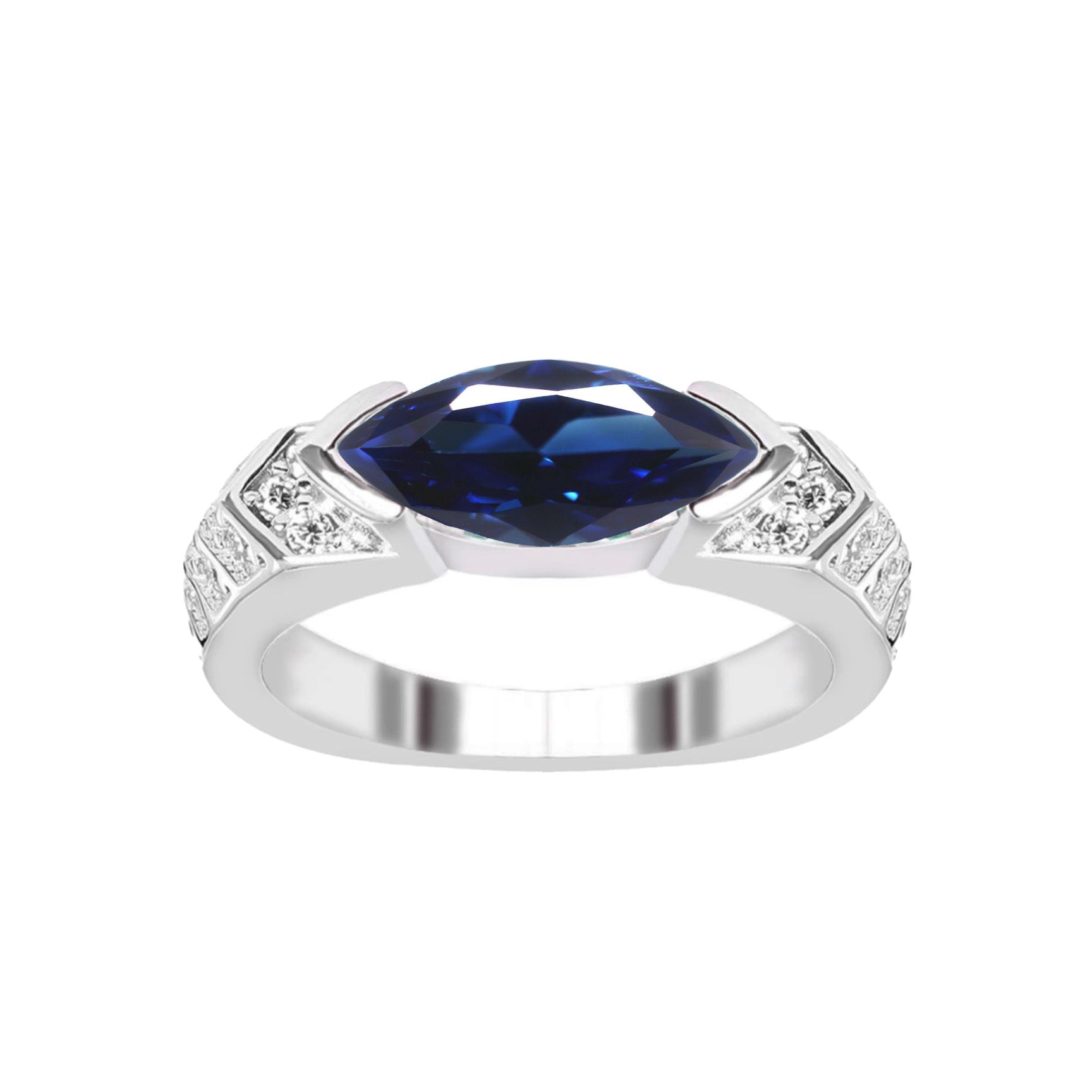 Amilliana Moissanite Horus Ring - Blue Crystal [MS9Y474B]