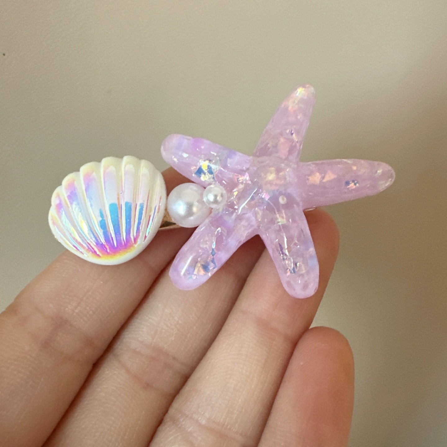 Oaklyn Iridescent Starfish Hair Clip - Purple Shell Starfish Clip [05LG8G68]