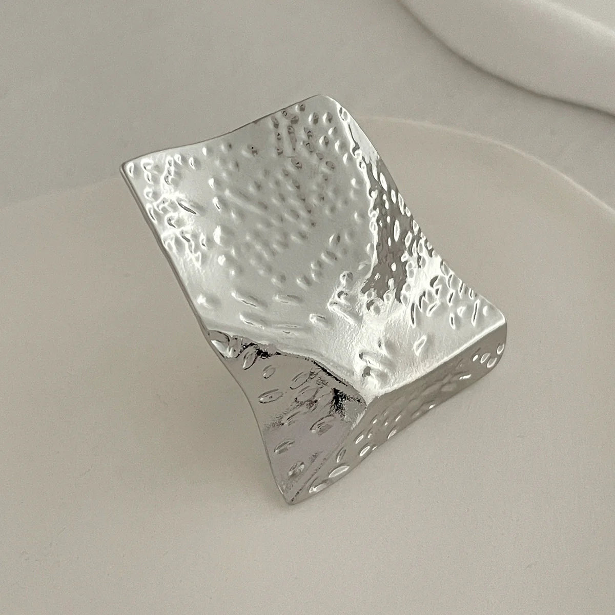 Adalida Geometric Statement Ring - Irregular Geometric Silver