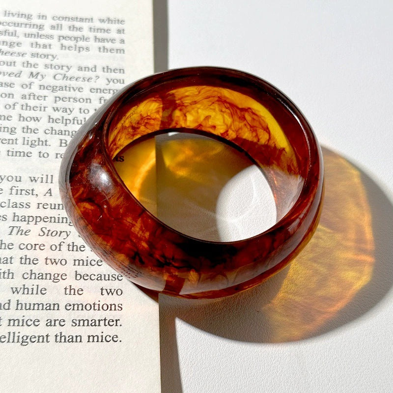 Rylin Marbled Resin Bangle - A-1 - Rose Red Swirl [0IOP0998]
