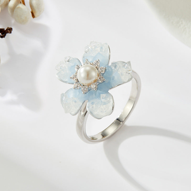 Zamaya Gradient Crystal Camellia Ring - Twilight Gradient [5Z3FO3AP]