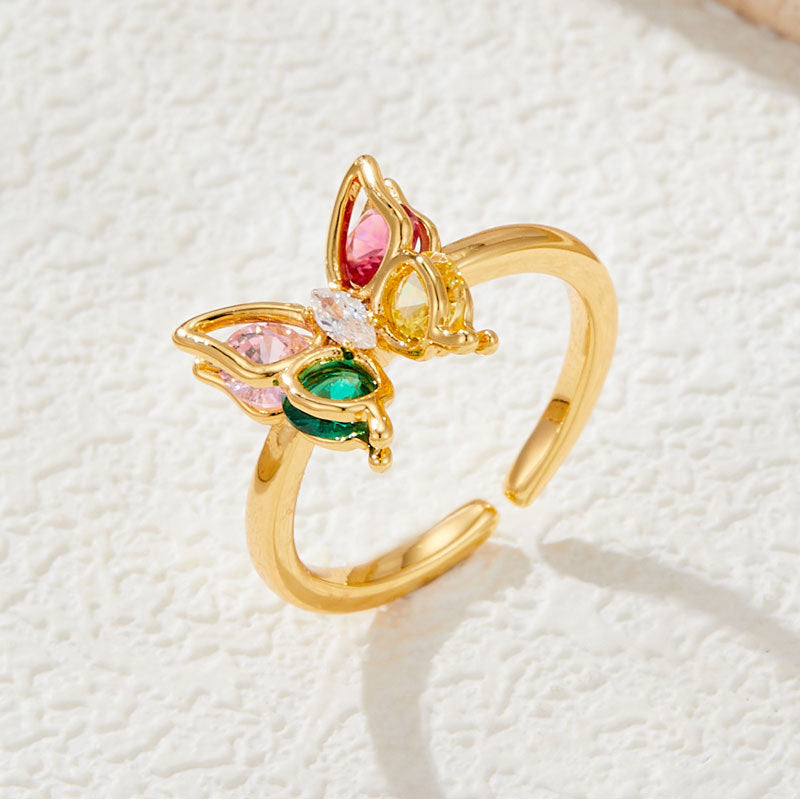 Carlyn Colorful Butterfly Ring - R15929G200 [DOB8RLEC]