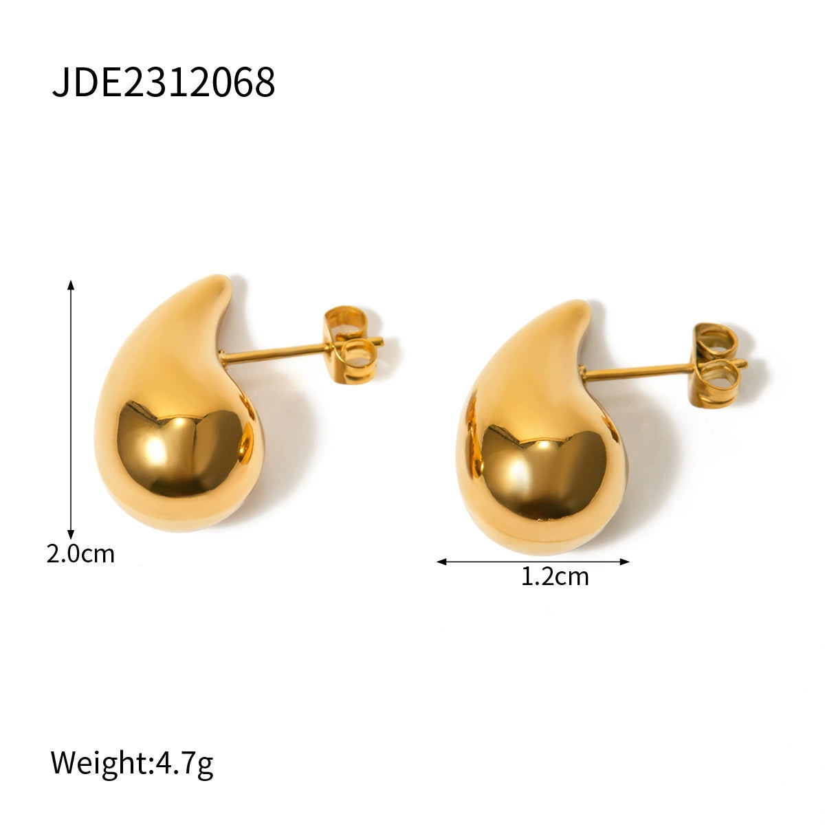 Priscila Sculptural Gold Earrings - JDE2312068 [H5IFGLRH]