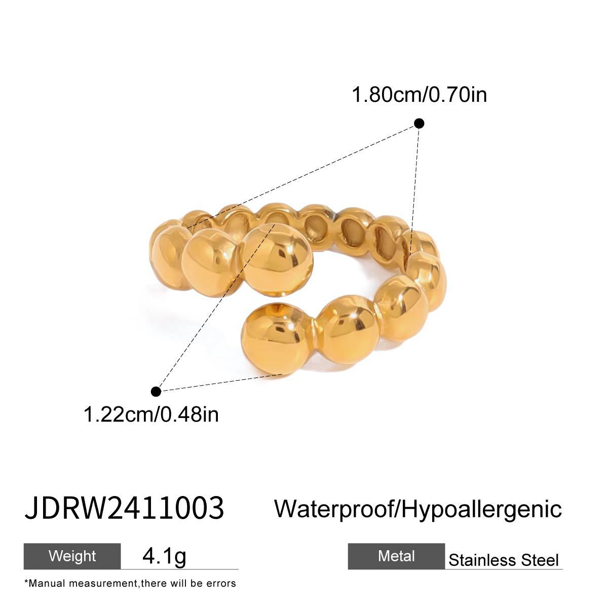 Janelly Dainty Pearl Stacking Rings - JDRW2411003 [WGL6606G]