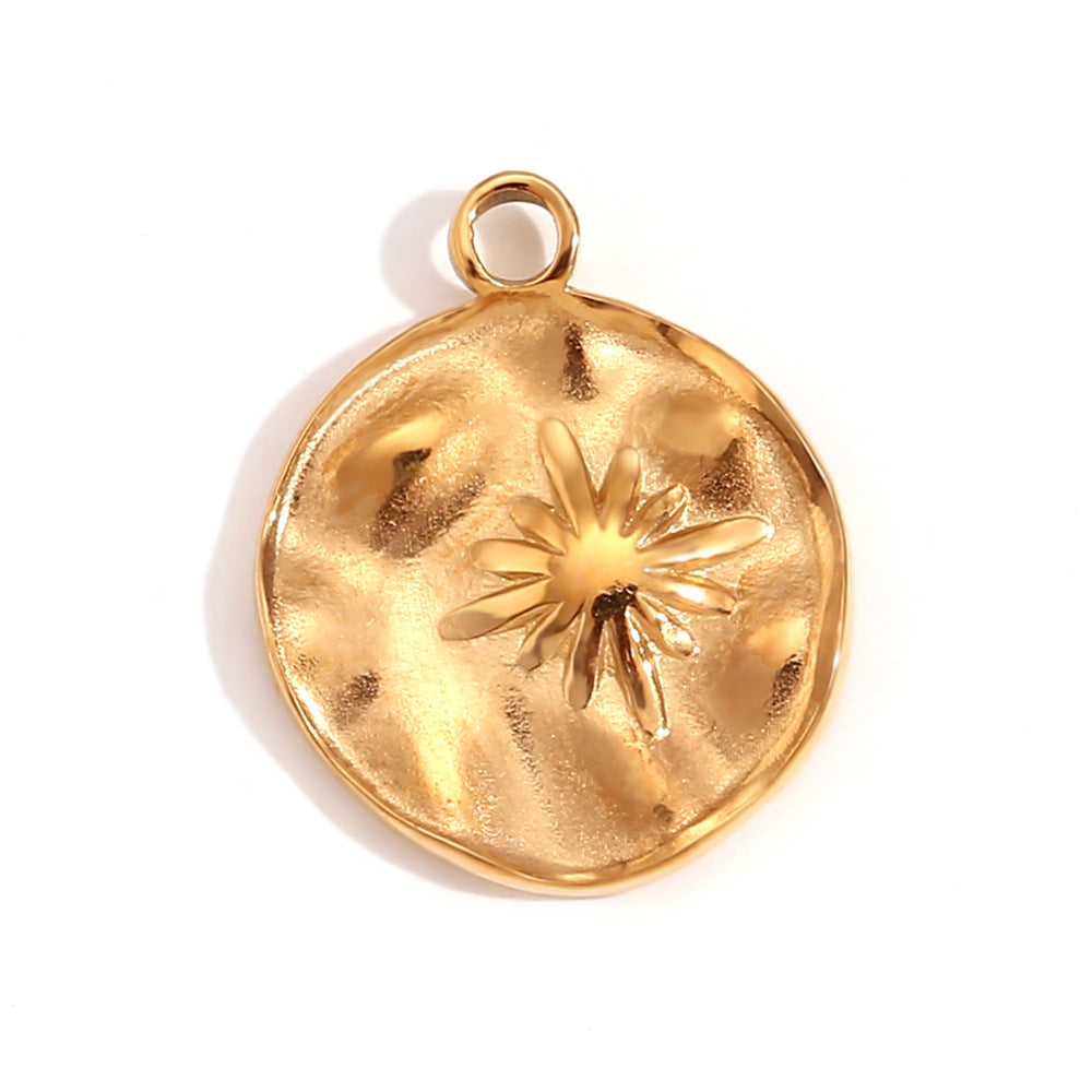 Kalayah Geometric Celestial Charms - Irregular Round Coin Star Pendant [C50MYYF6]
