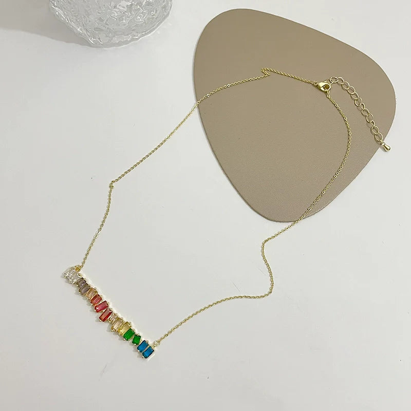 Elinor Rainbow Crystal Necklace - Rainbow Necklace