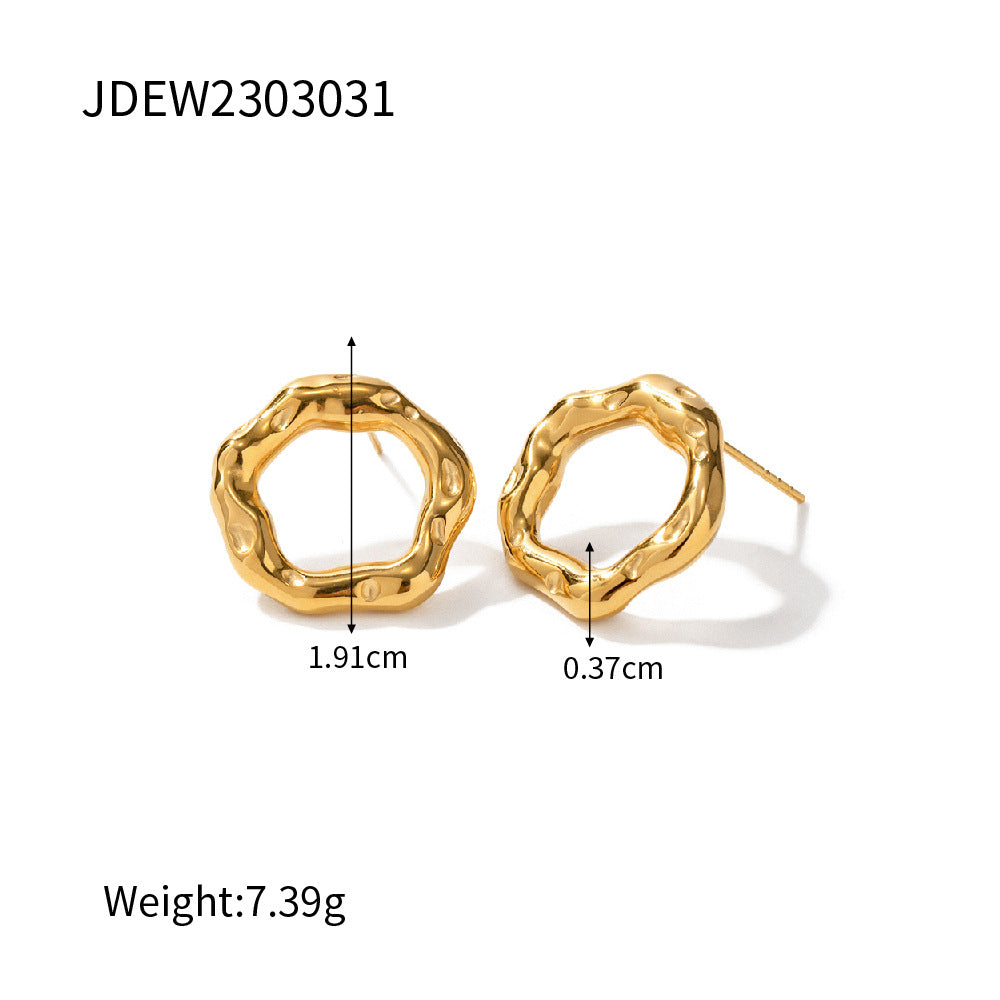 Samara Modern Hoop Earrings - Black Tone [UN9I6IGH]
