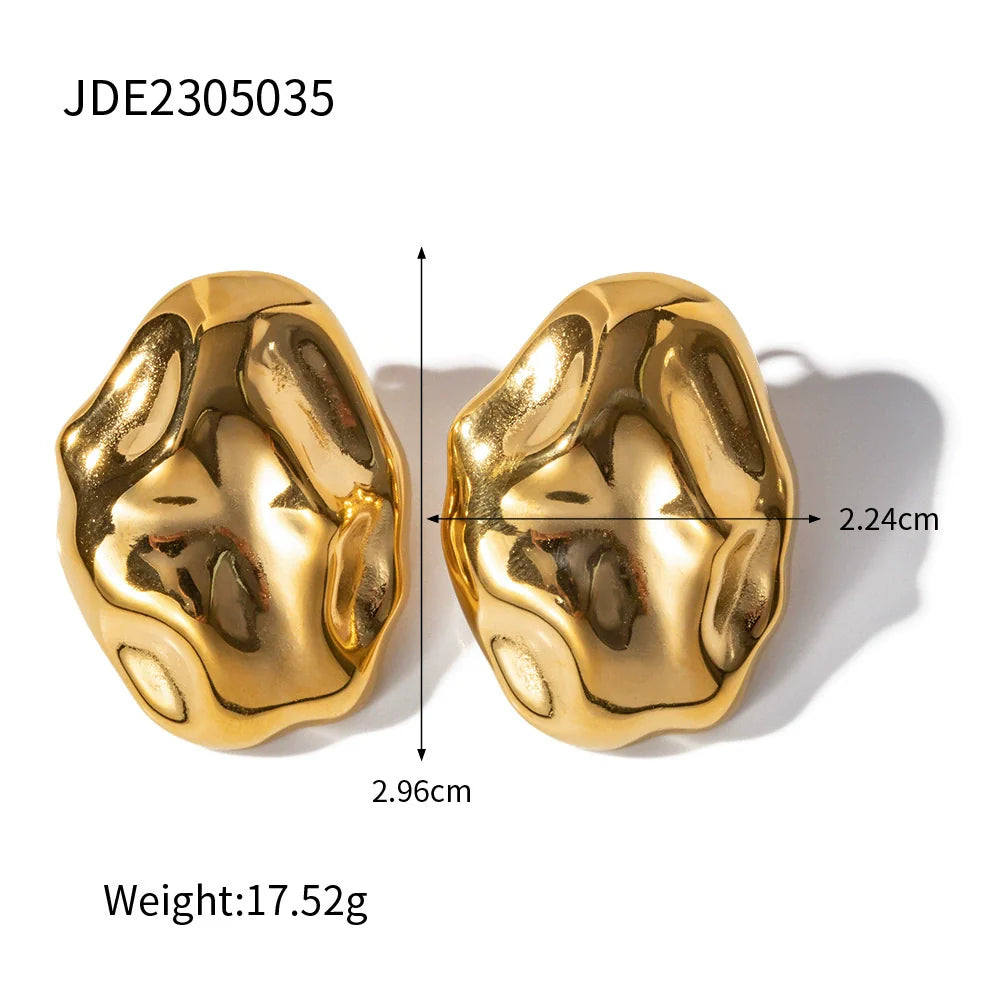 Ryder Gold Hammered Studs - JDE2305035
