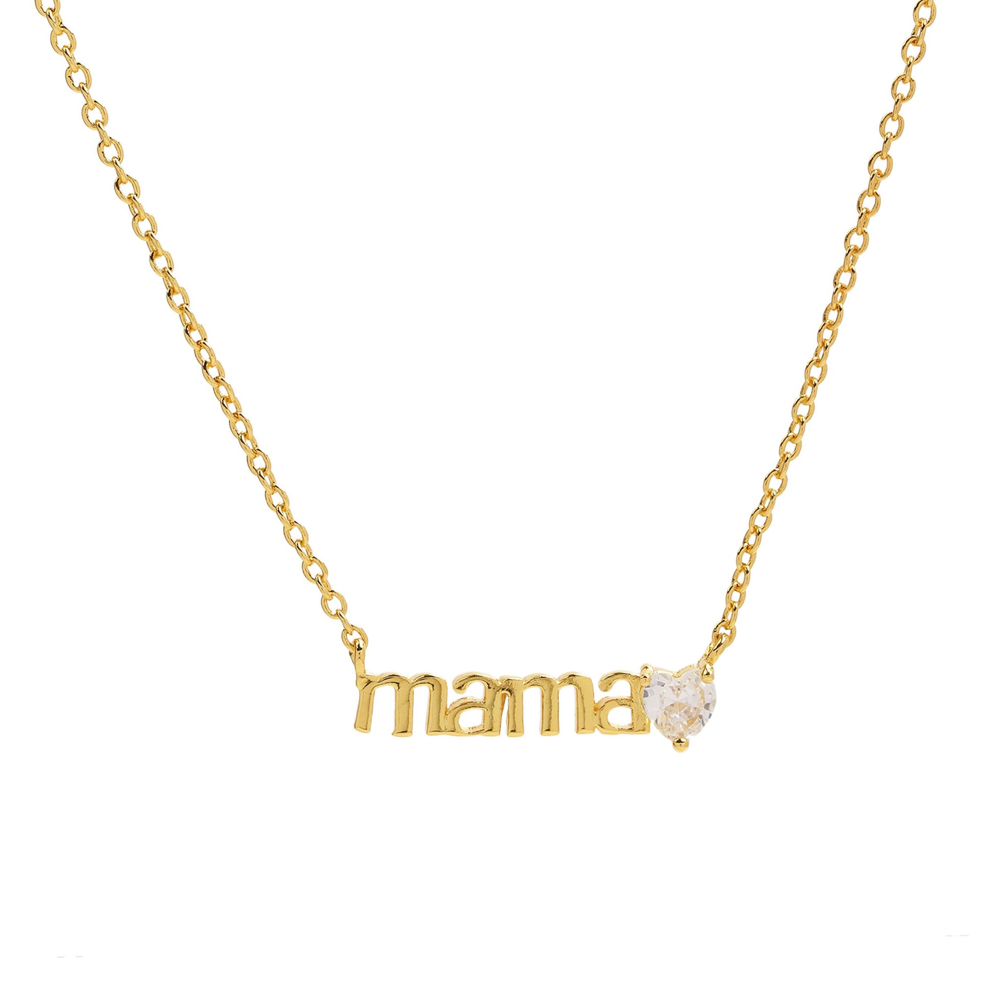 Takiyah Mama Pave Heart Necklace - Gold Tone [0AQOWRD7]
