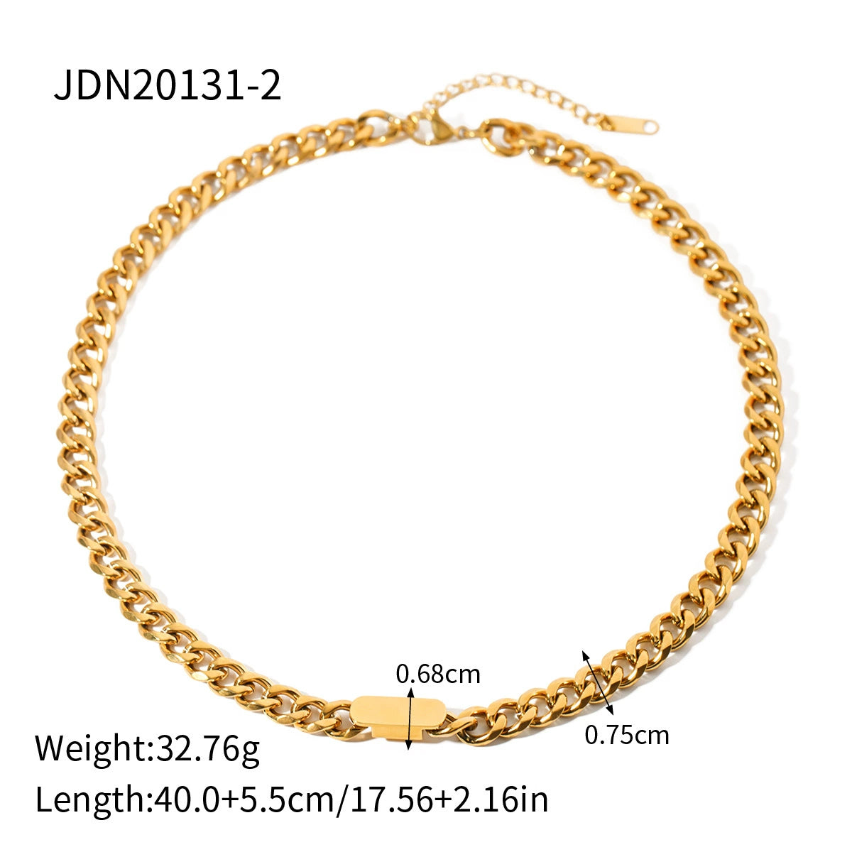 Kynslee Layered Gold Chain Necklace - Style JDN20131-2 [O4GBDQZ8]