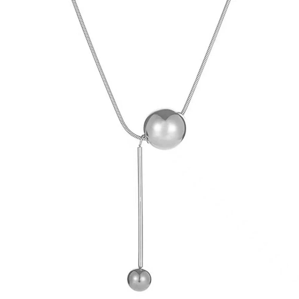 Graceyn Delicate Ball Necklace - White K