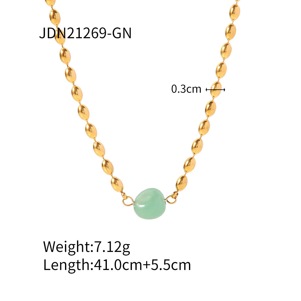 Tamsin Pearl & Stone Jewelry Set - Green Stone & Pearl Set [KVQONLX2]