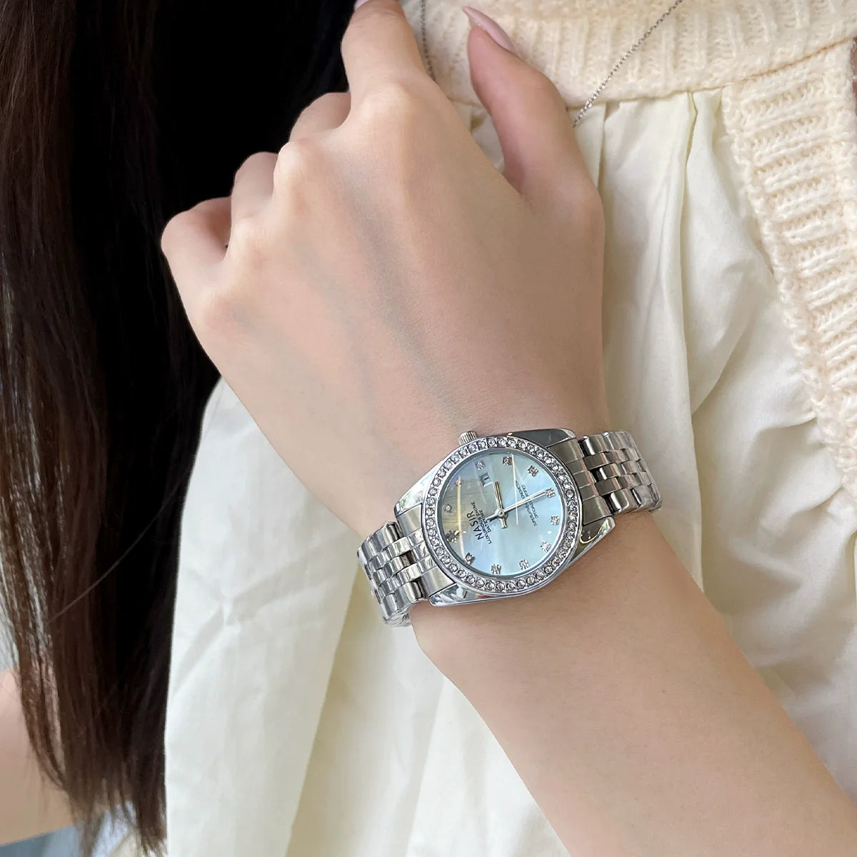 Elleigh Radiant Quartz Watch - Silver Blue