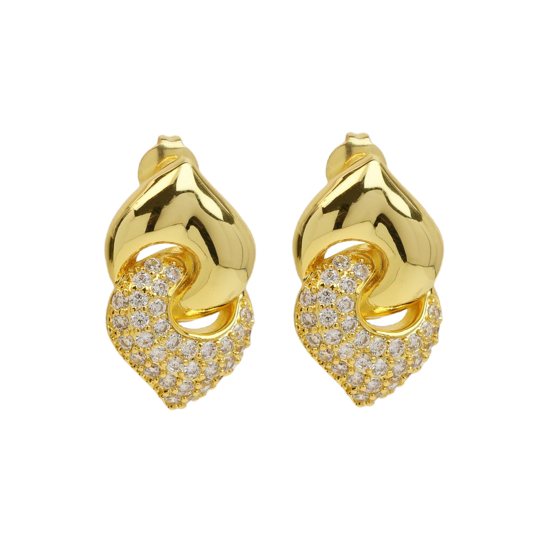 Quetzalli Dainty Heart Earrings - Gold [WKSEF1V8]