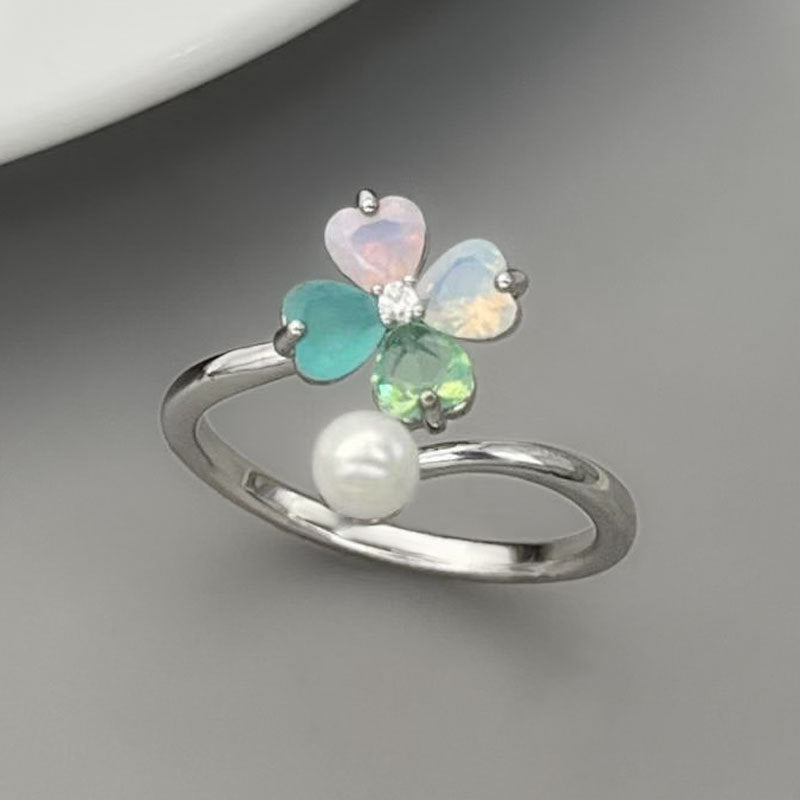Cailynn Pearl Flower Open Ring - R15136D205 [UXWIGYGK]