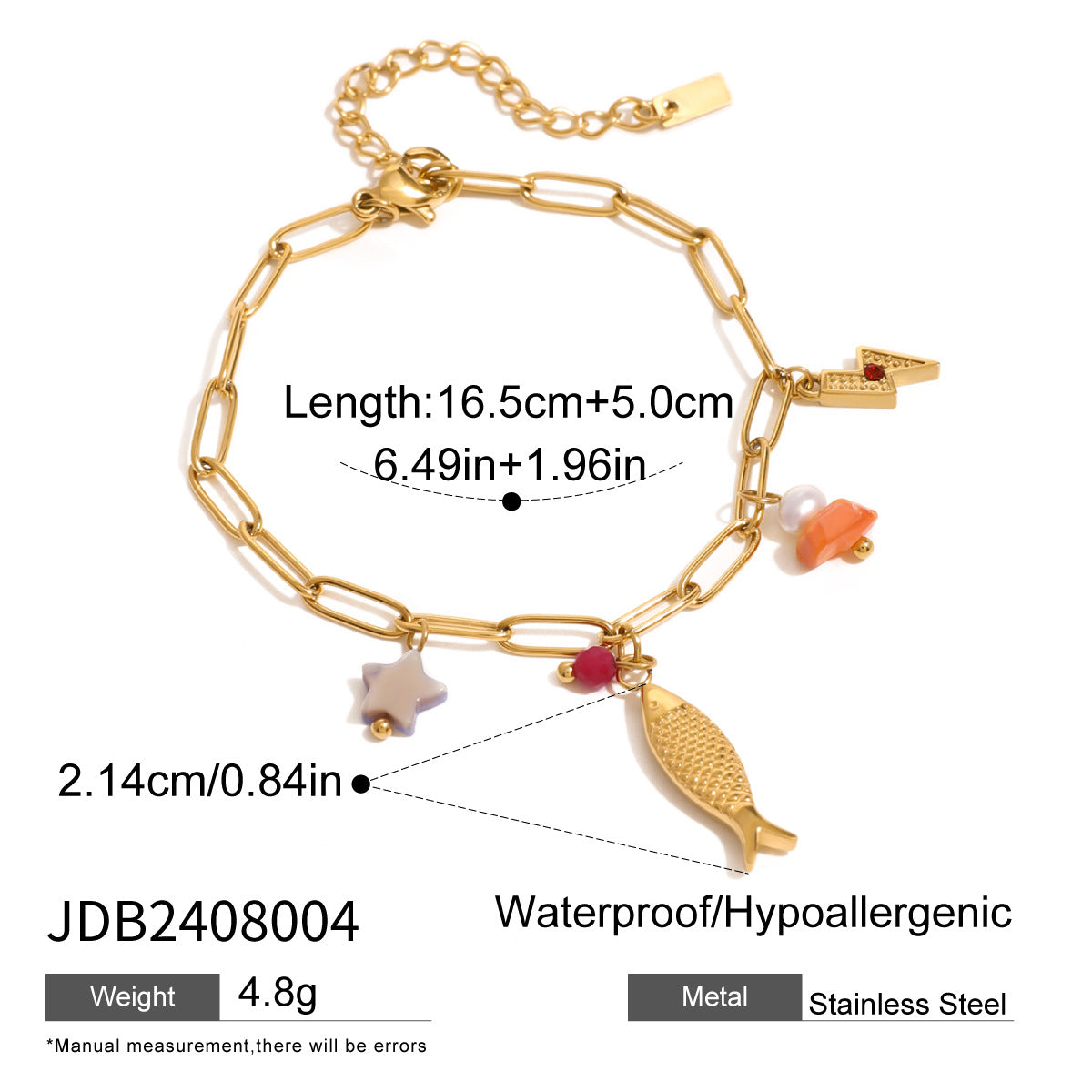 Janice Ocean Charm Bracelet - Goldfish Charm [JU7LS8MP]