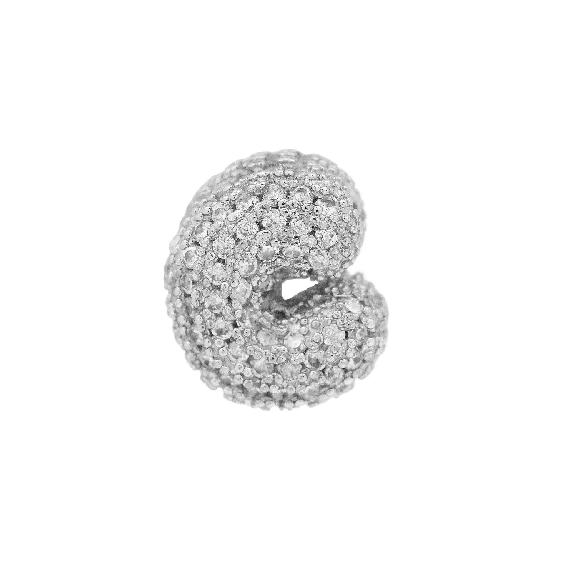 Jehlani Zircon Bubble Letter Necklace - Silver C Pendant [Y3YWHZQF]