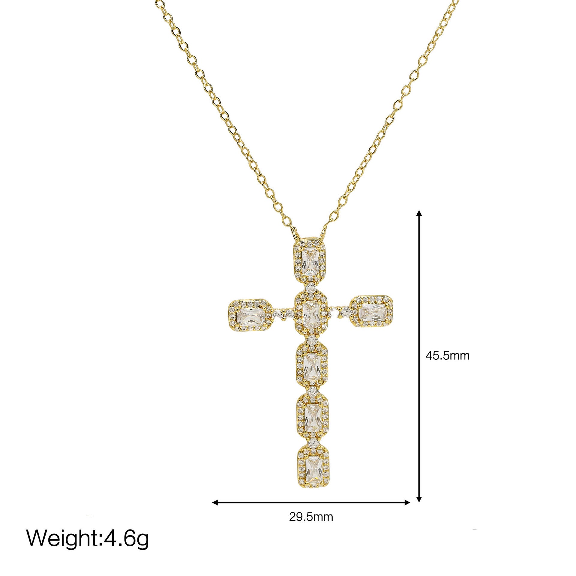 Unique Zircon Cross Pendant Necklace - Cross Pendant Style L [RS8VVMNF]