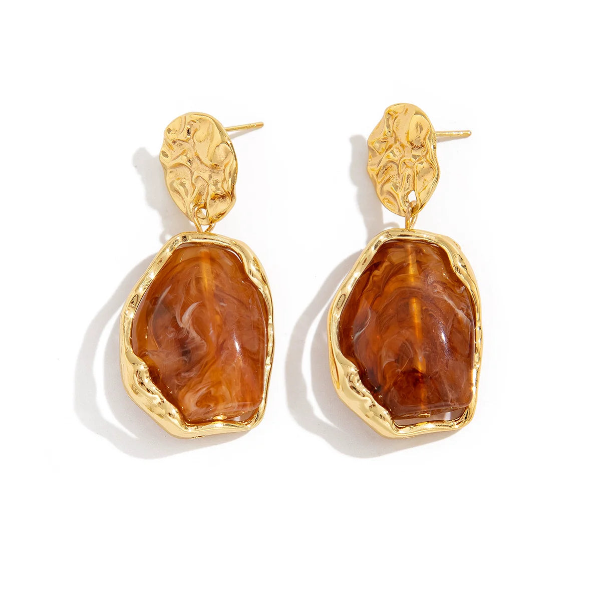 Truth Irregular Acrylic Earrings - Coffee