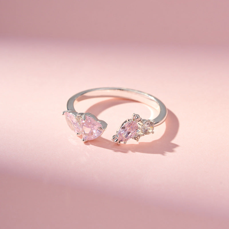 Mallorie Sugar Cube Heart Ring - Silver Tone [NLDHFDRD]