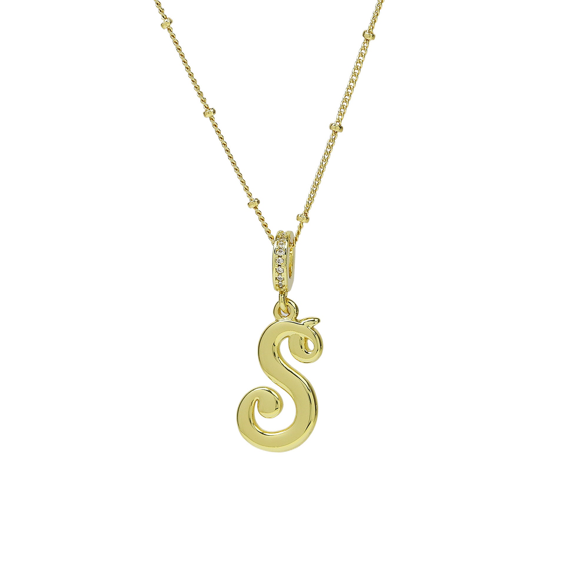 Frida Gold Cursive Initial Necklace - Gold S [COQU7QJC]