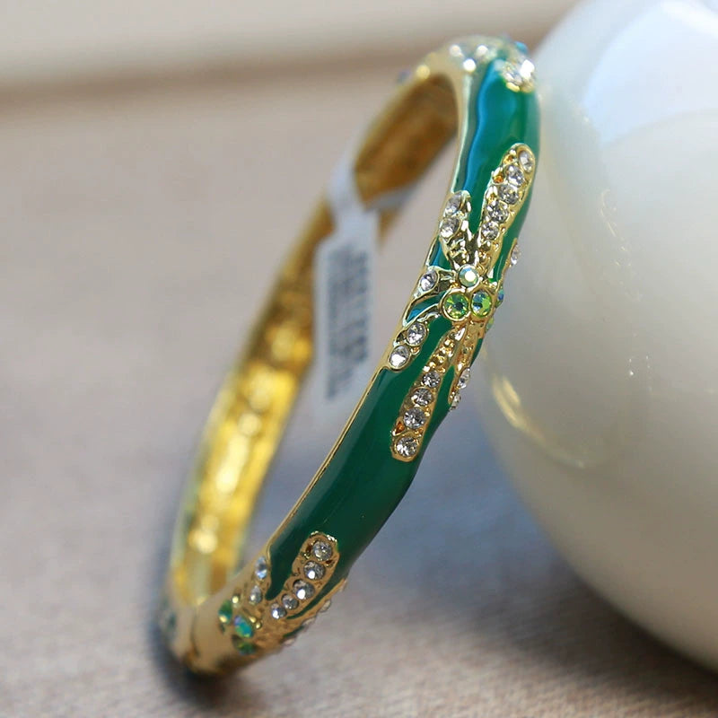 Kyanna Diamond Cloisonné Bracelet - Green (5.6cm) [INVWUJCB]