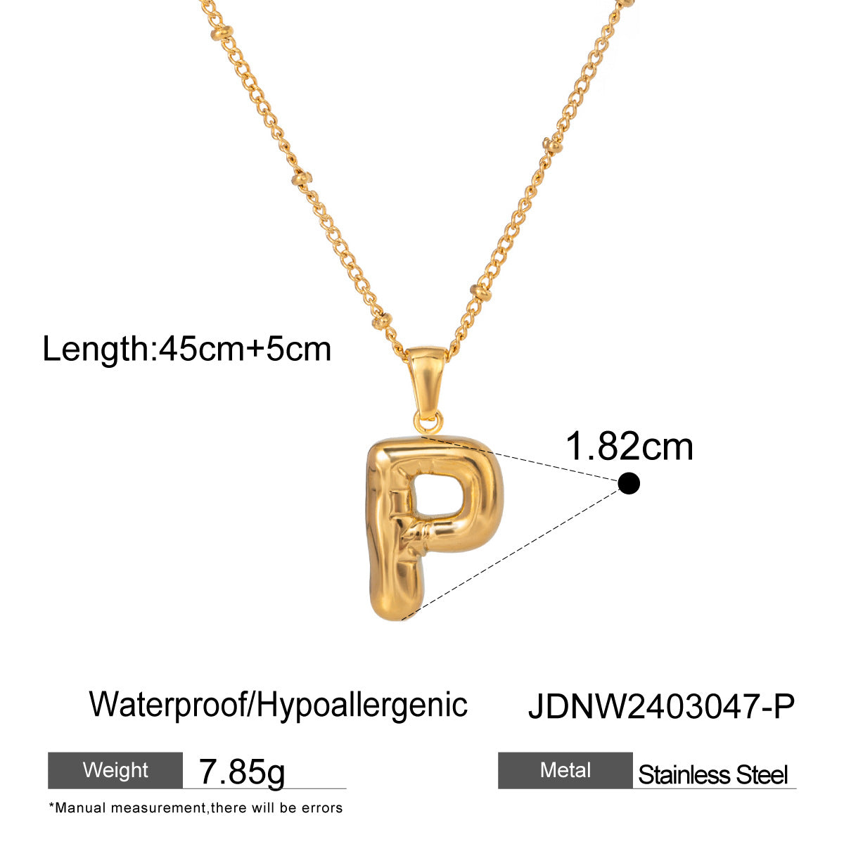 Rayana Initial Letter Necklace - P [BID36PEB]