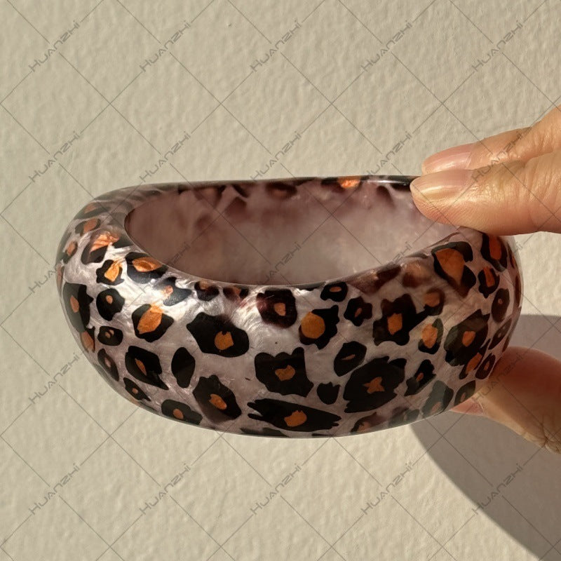 Liesl Chunky Resin Bracelet - Green & Blue Marbled [3FKVET6H]