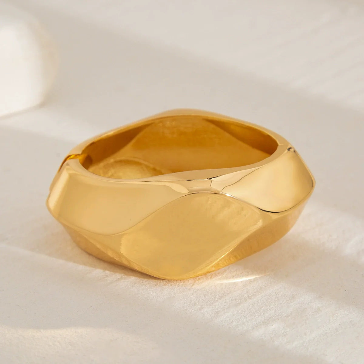 Kamya Metal Cuff Bracelet - Style Two Gold